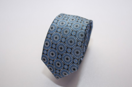 Blue Pattern Circle Tie